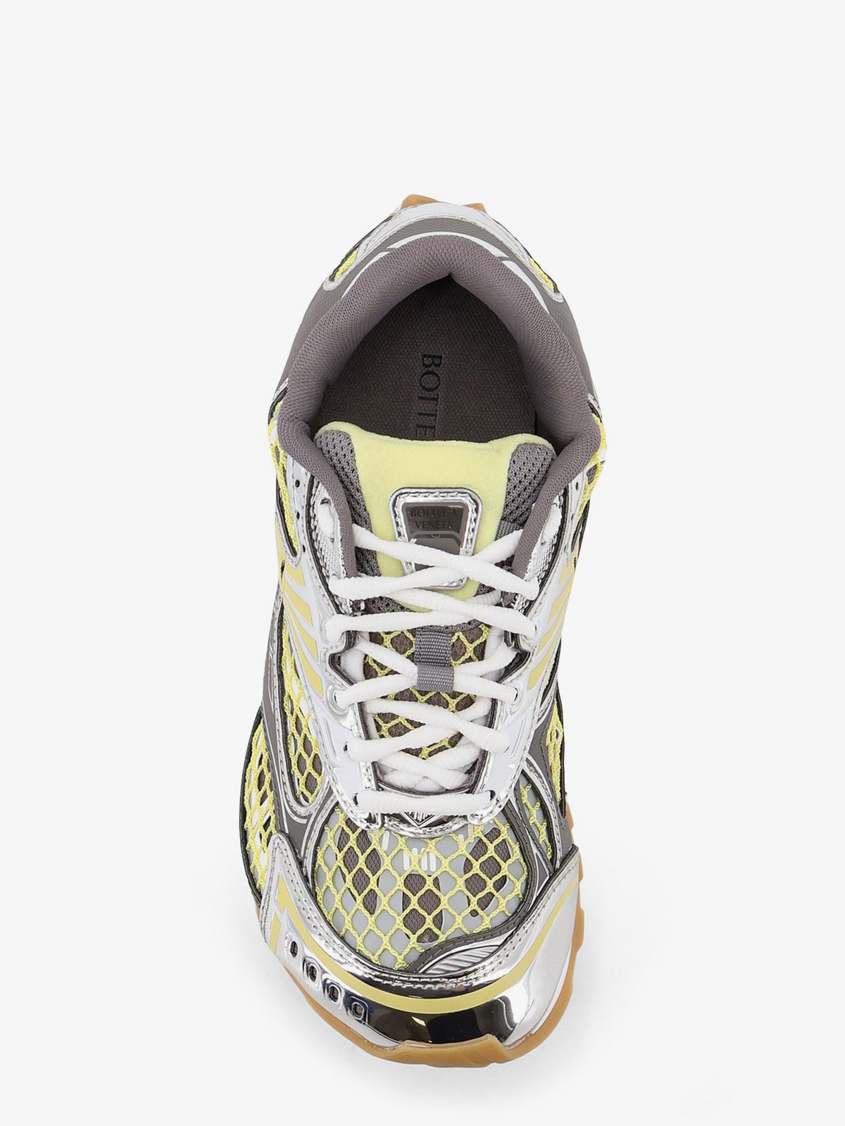 Bottega Veneta Orbit Mesh and Leather Sneakers - Zesty/Basalt