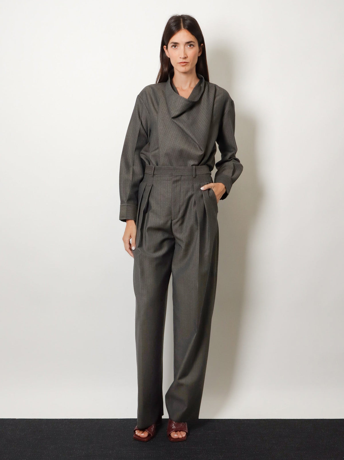 Bottega Veneta Wool and mohair shirt - Desert/Grey Melange