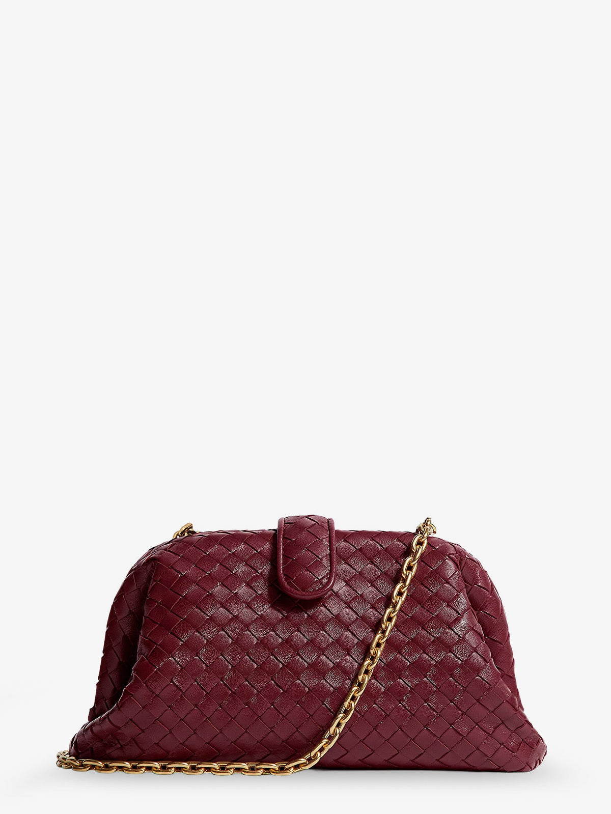 Bottega Veneta Lauren 1980 Intrecciato Leather Handbag - Lava Red-Brass V