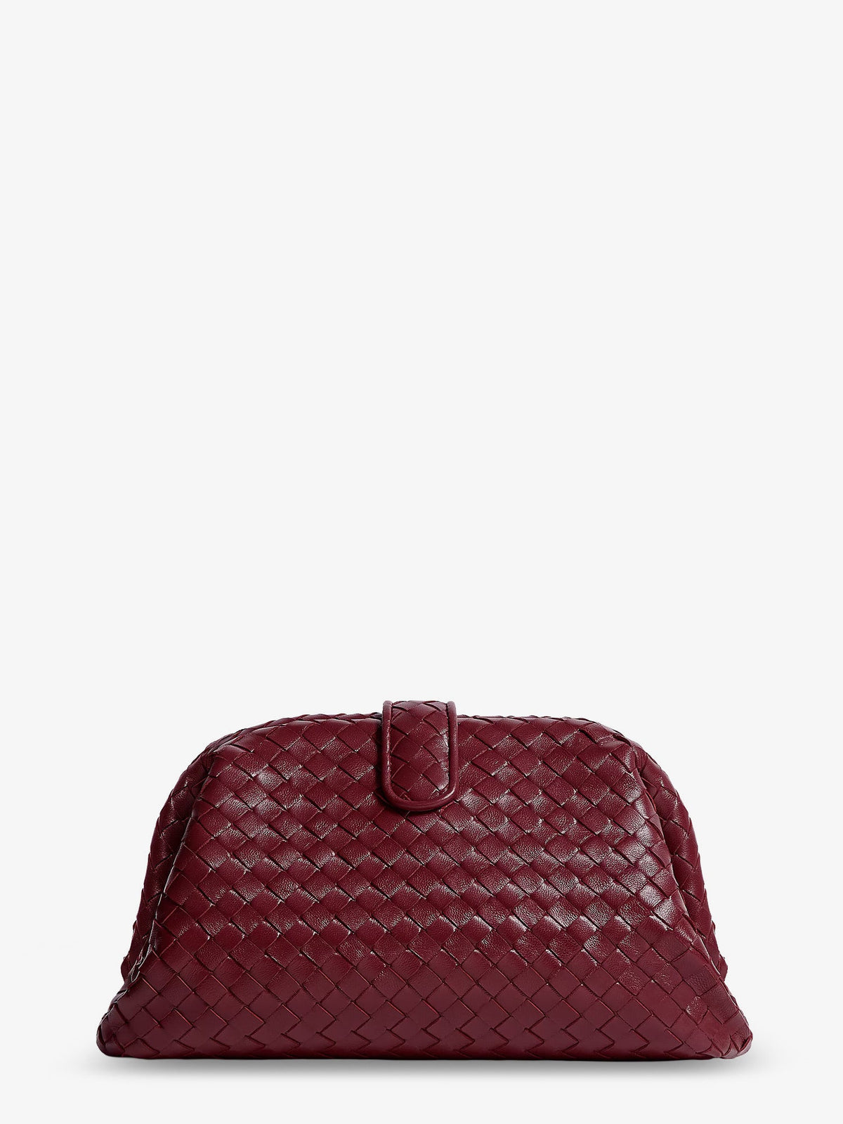 Bottega Veneta Lauren 1980 Intrecciato Leather Handbag - Lava Red-Brass V