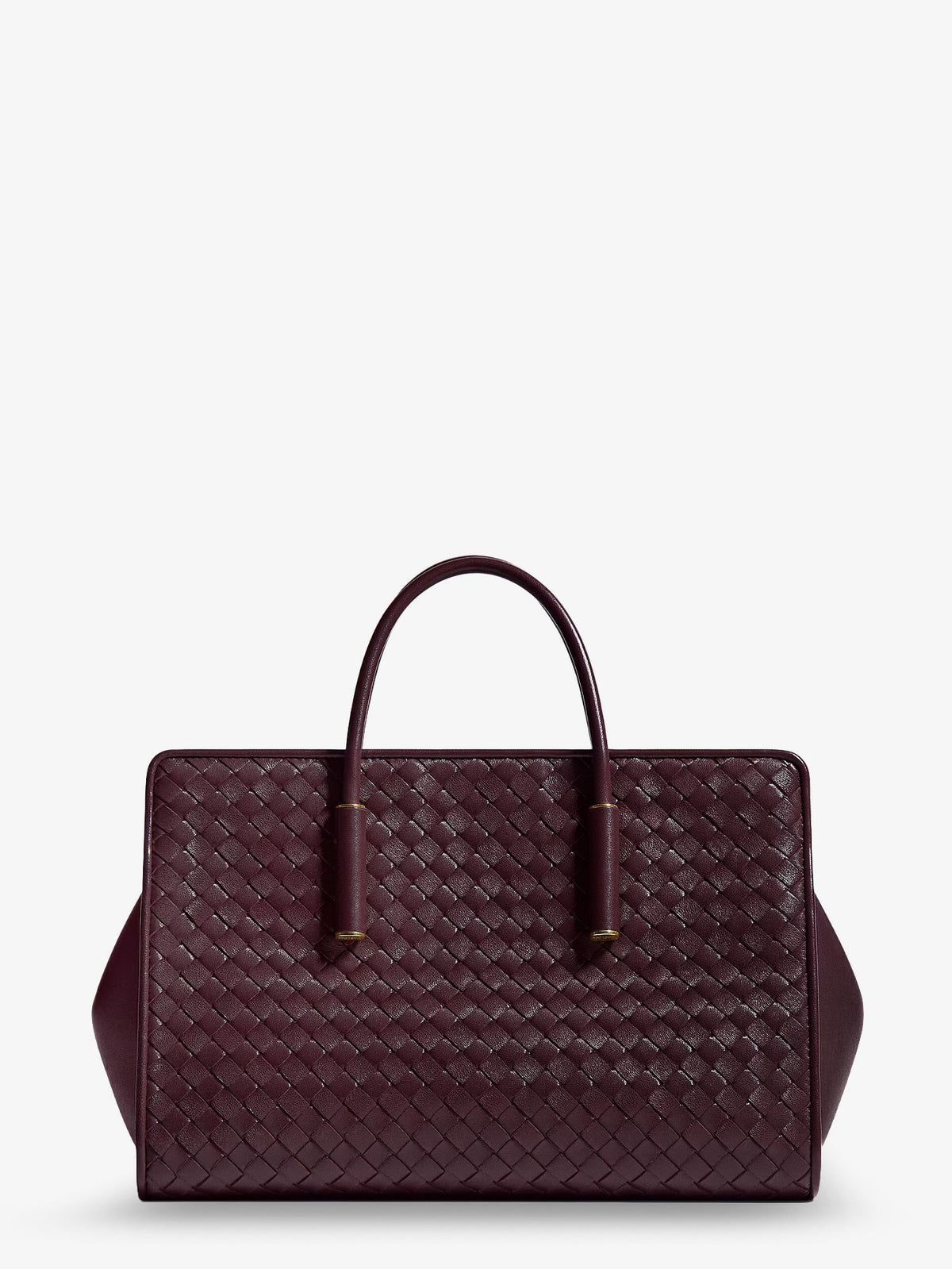 Bottega Veneta Small leather tote bag with Intrecciato motif - Deep Mahogan-Brass V