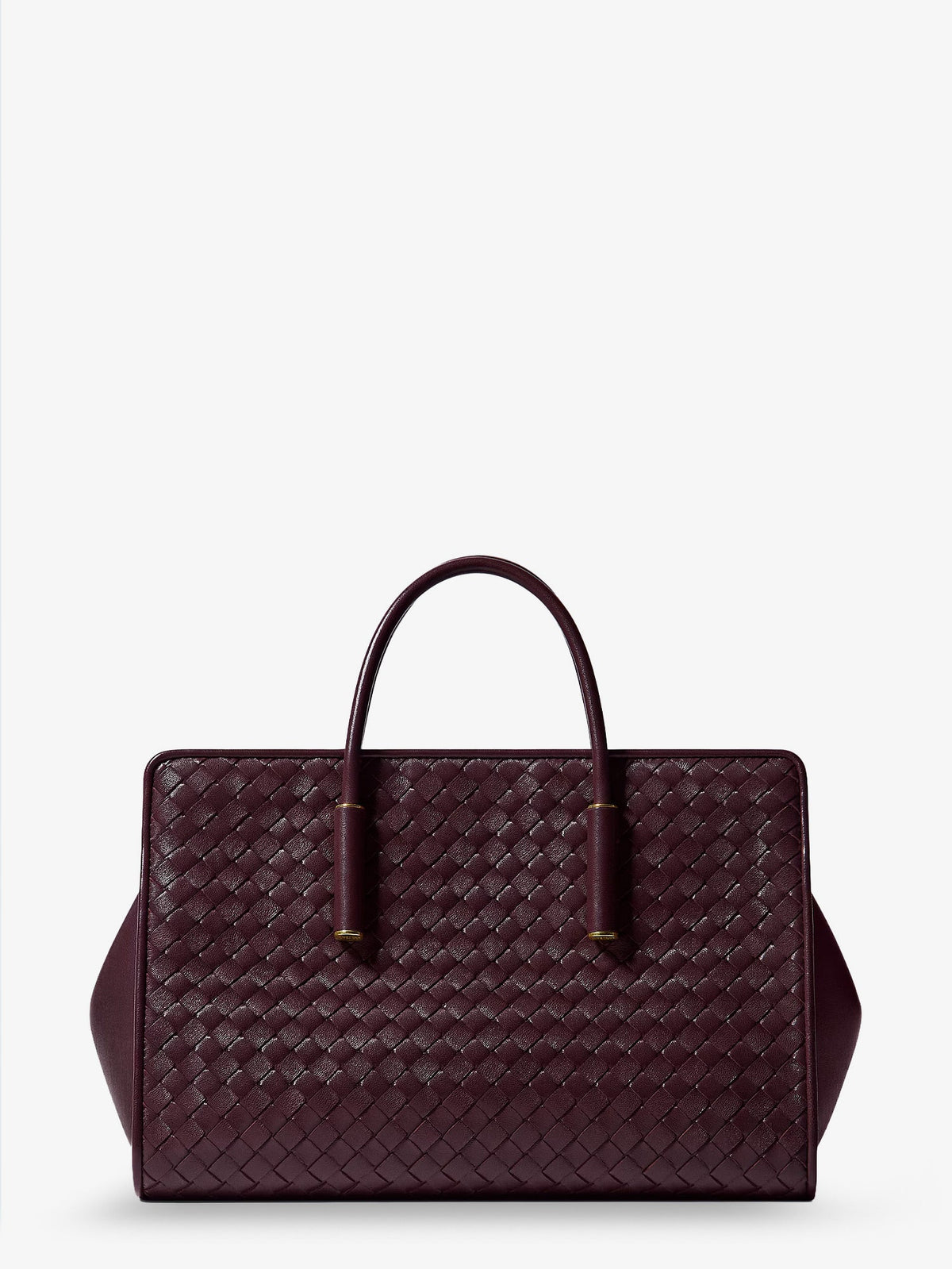 Bottega Veneta Small leather tote bag with Intrecciato motif - Deep Mahogan-Brass V