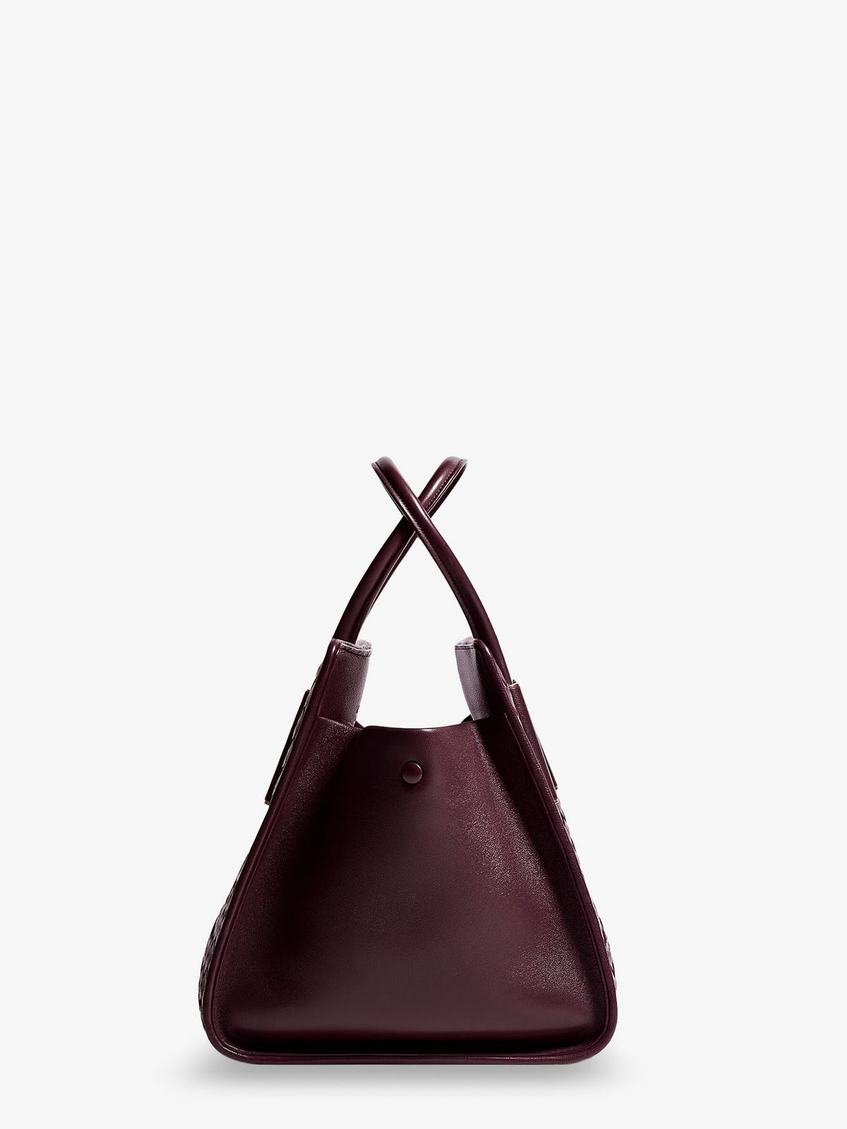Bottega Veneta Small leather tote bag with Intrecciato motif - Deep Mahogan-Brass V