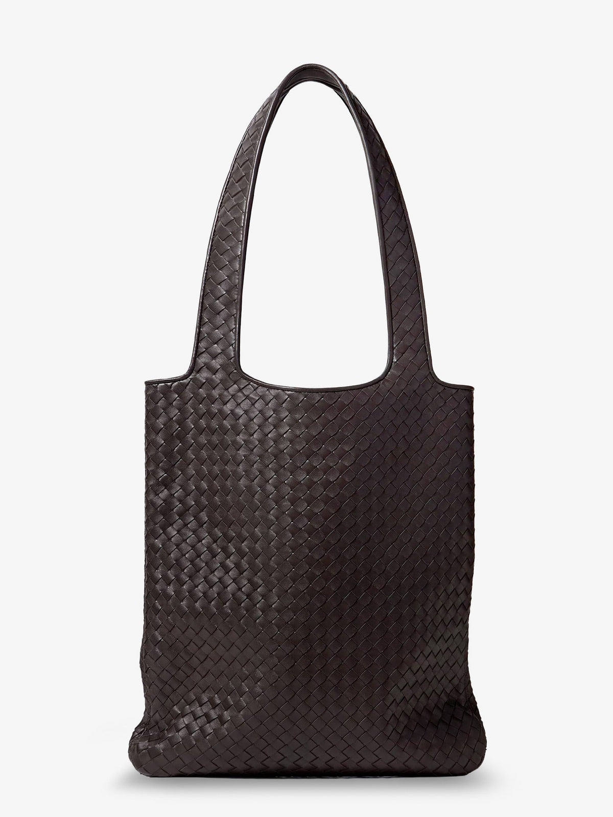 Bottega Veneta Veneto leather shoulder bag with Intrecciato motif - Espresso-Silver