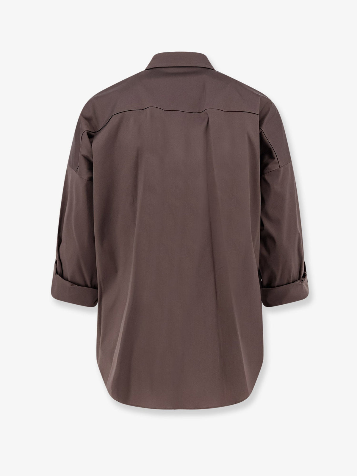 Brunello Cucinelli Cotton blend shirt with Shiny Trim - Chocolate