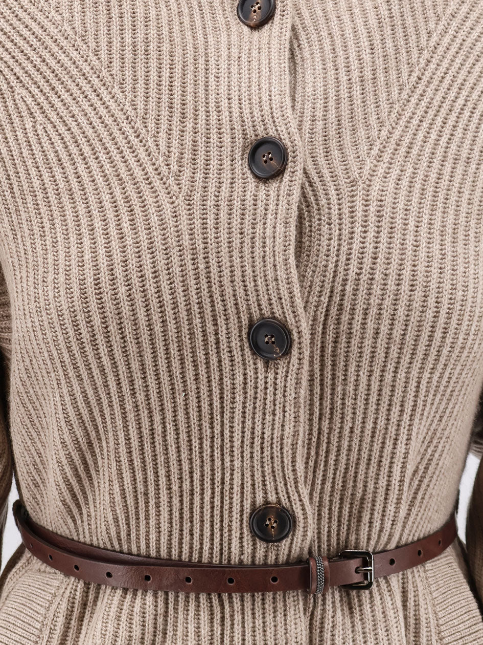 Brunello Cucinelli Wool, cashmere, and silk blend cardigan - Brown
