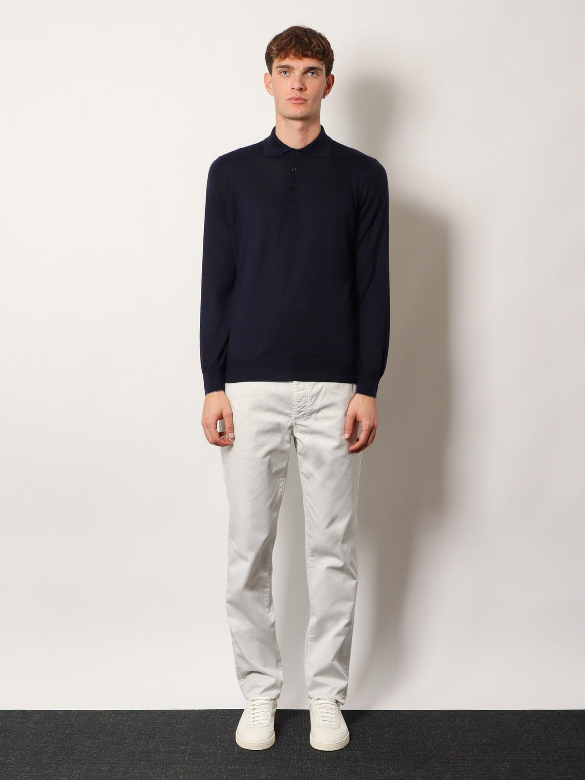 Brunello Cucinelli Cashmere and cotton polo shirt - Navygrigioscuro
