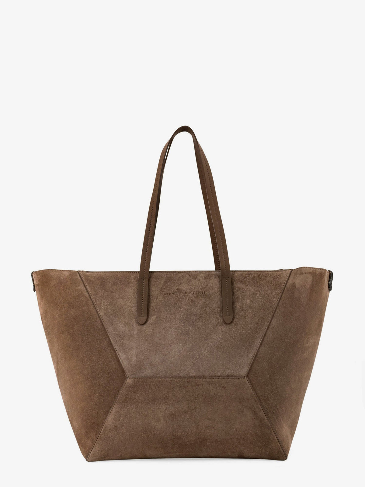 Brunello Cucinelli BC Duo suede shoulder bag with engraved logo - Torba