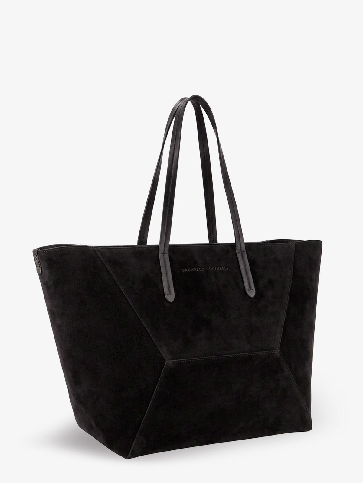 Brunello Cucinelli BC Duo suede shoulder bag with engraved logo - Pepe