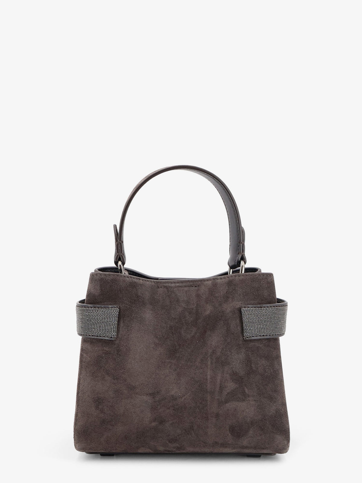 Brunello Cucinelli Suede crossbody bag with Monili detail - Pepe