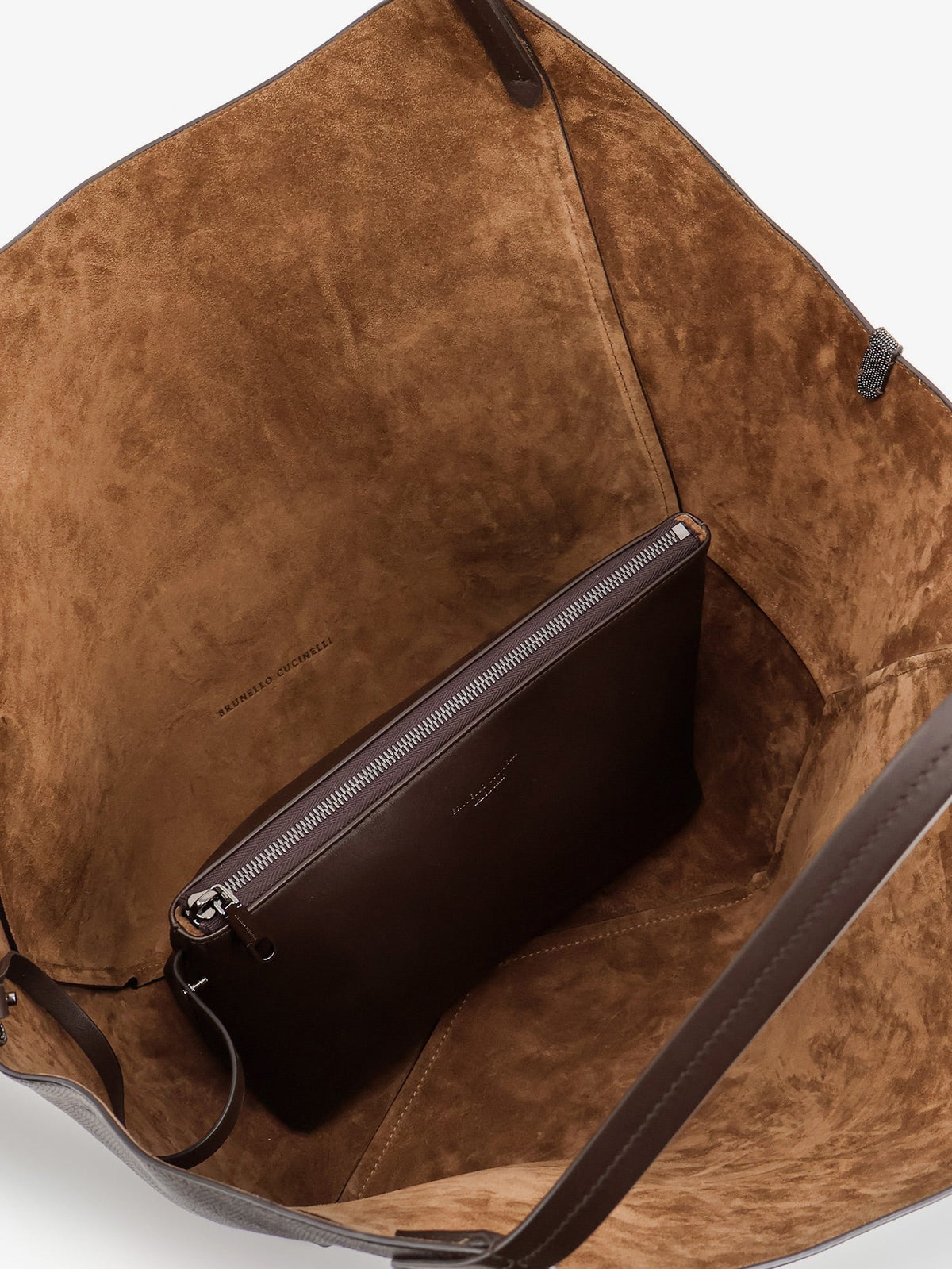 Brunello Cucinelli Leather shopping bag with side Monili detail - Testa Moro
