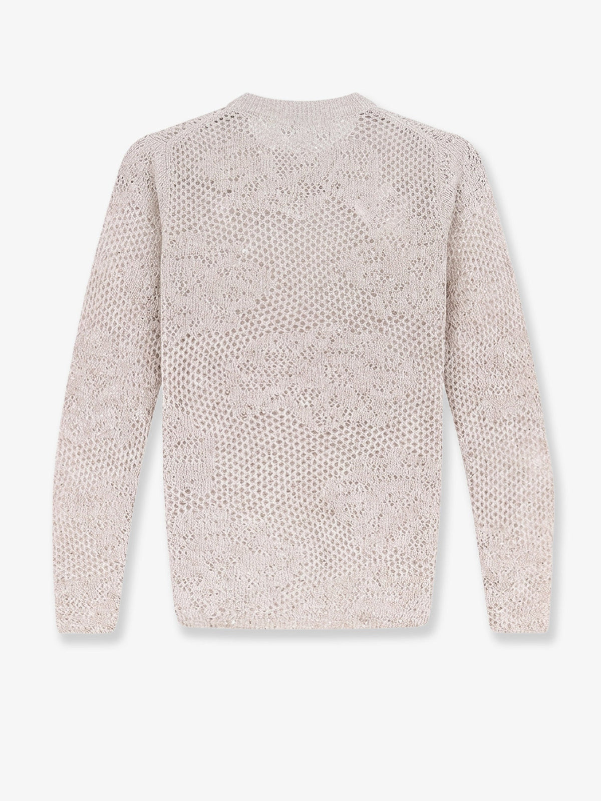 Brunello Cucinelli Mohair and virgin wool blend sweater with all-over Dazzling detail - Madreperla