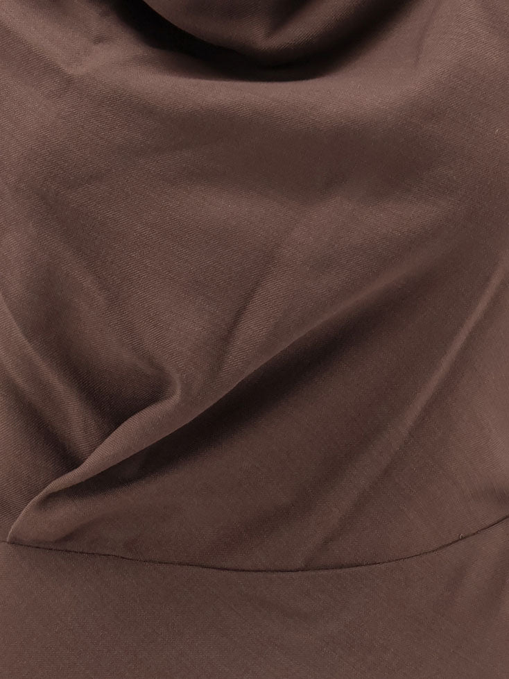 Brunello Cucinelli Flared Twill Fluid virgin wool dress - Chocolate
