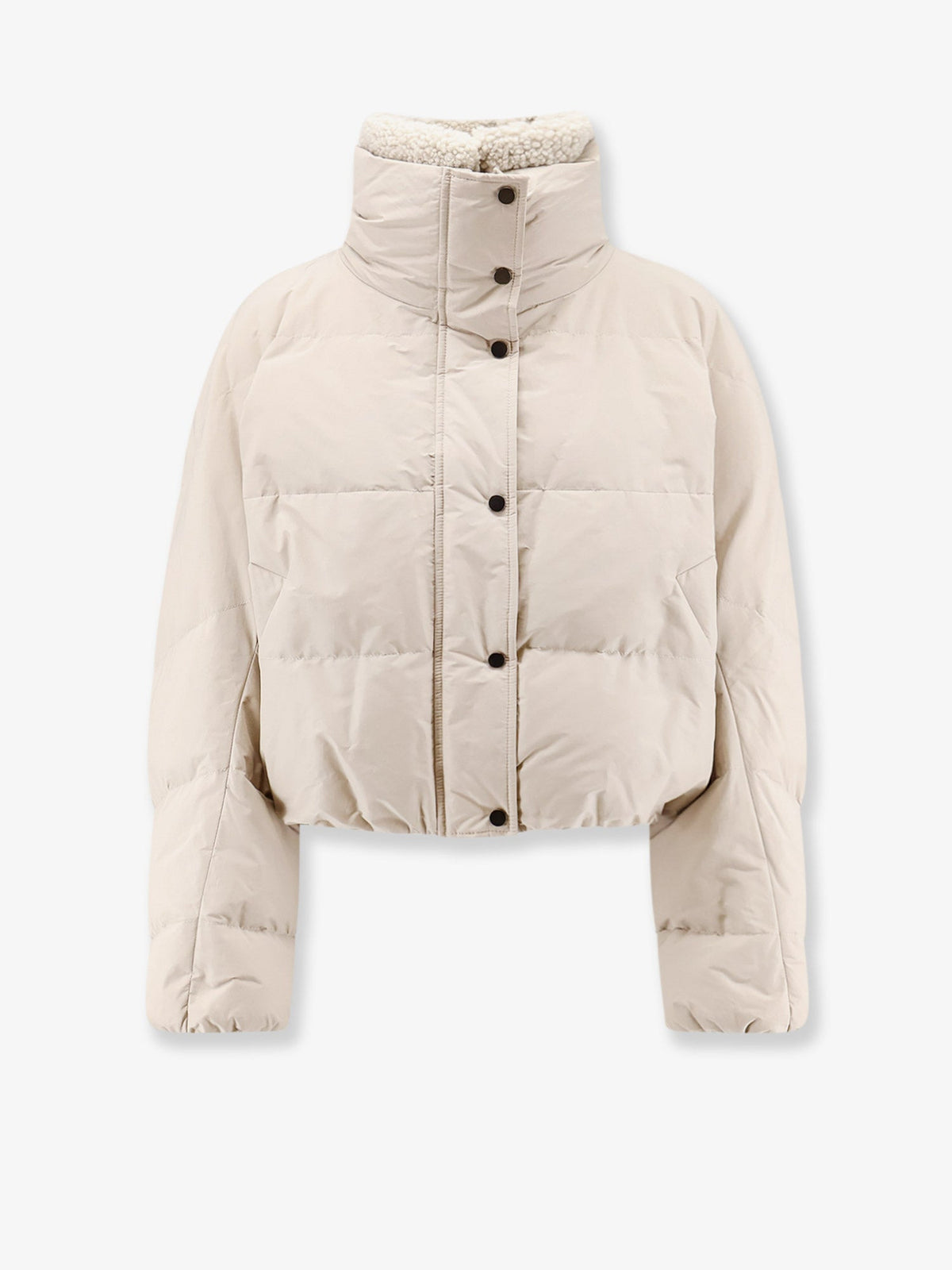 Brunello Cucinelli Down jacket with shearling collar - Sabbia