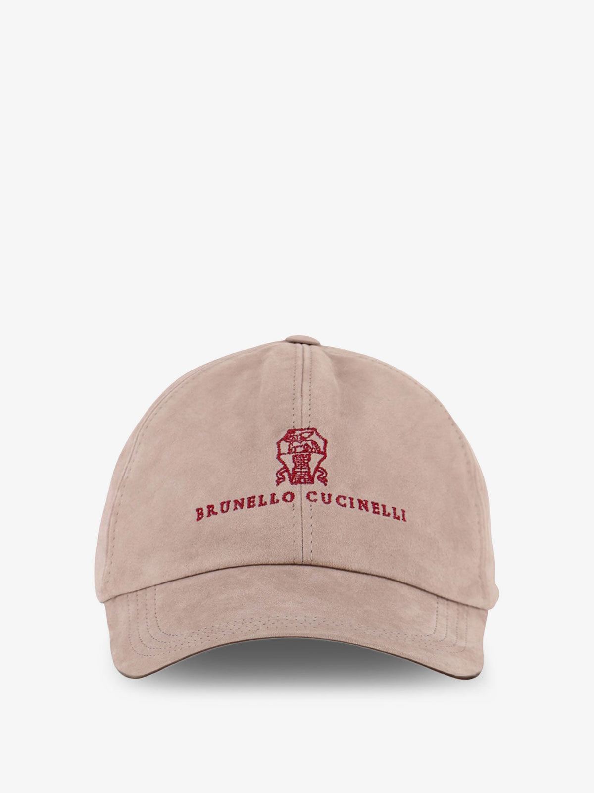 Brunello Cucinelli Suede hat with embroidered logo on the front - Marmo