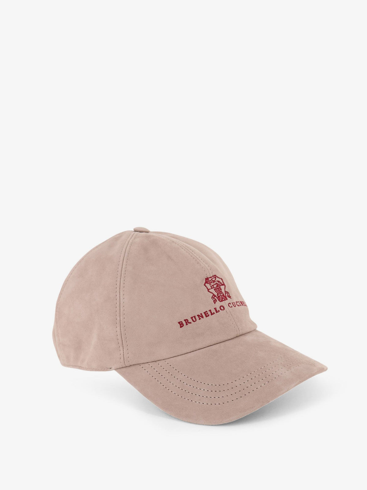 Brunello Cucinelli Suede hat with embroidered logo on the front - Marmo