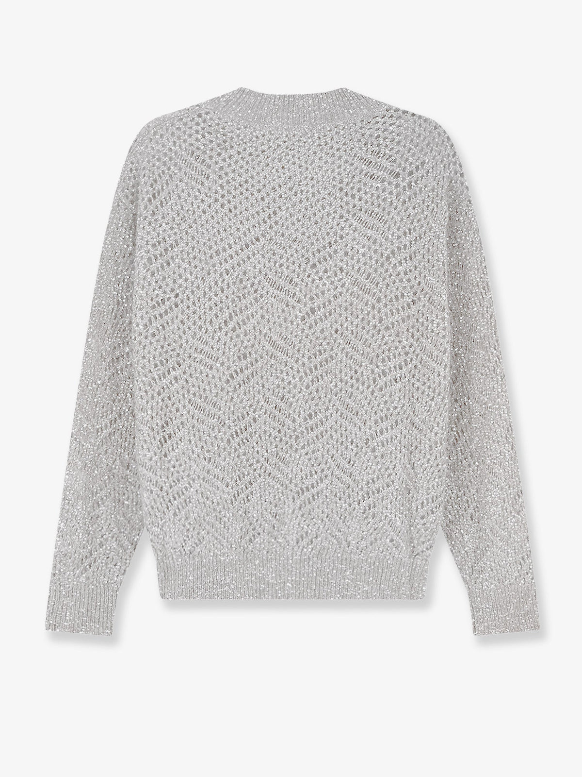 Brunello Cucinelli Mohair blend sweater with Dazzling pattern - Ghiaia