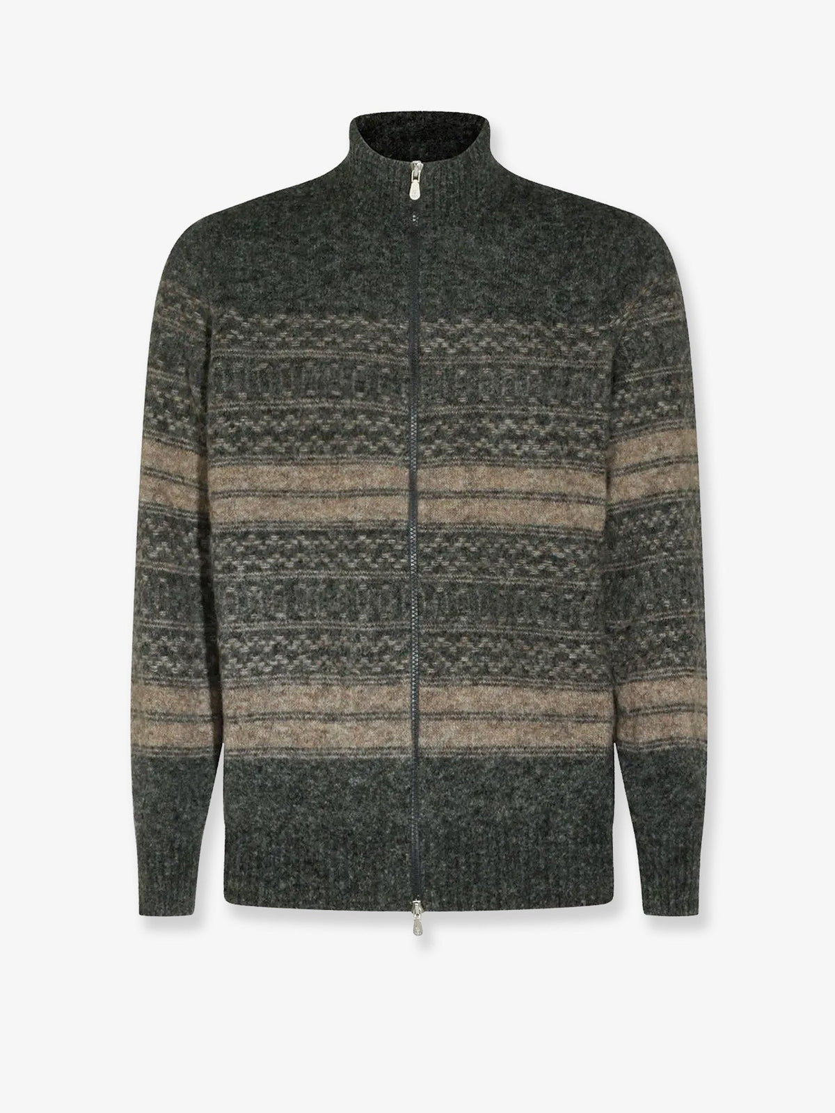 Brunello Cucinelli Alpaca, cashmere, and wool blend cardigan - Carbone
