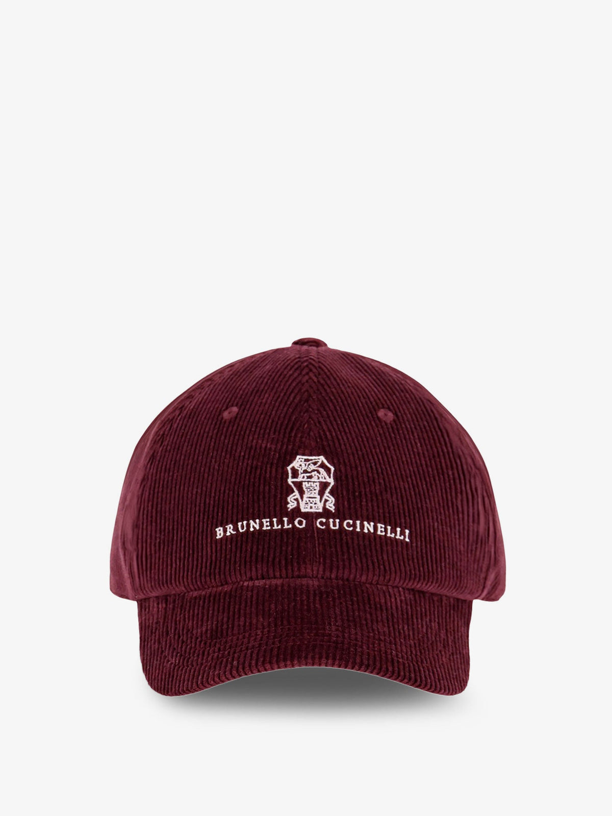 Brunello Cucinelli Corduroy hat with embroidered logo - Borgogna