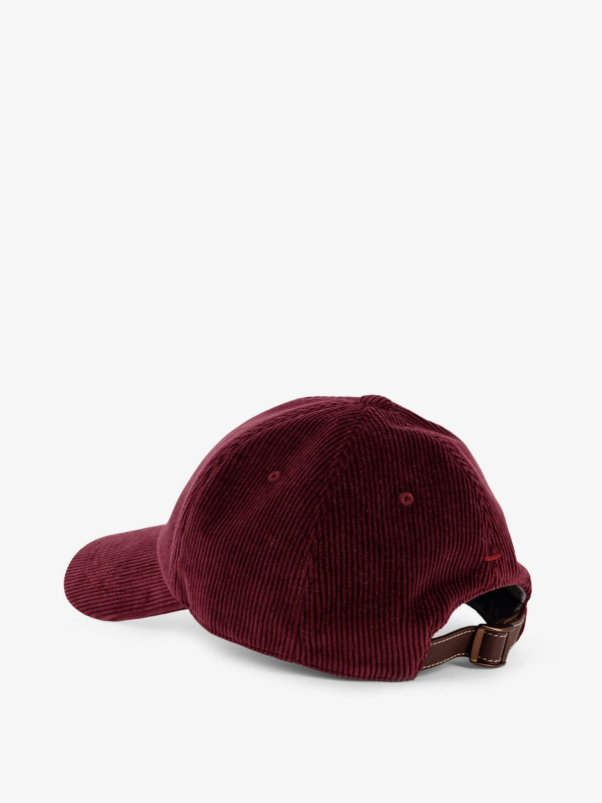 Brunello Cucinelli Corduroy hat with embroidered logo - Borgogna