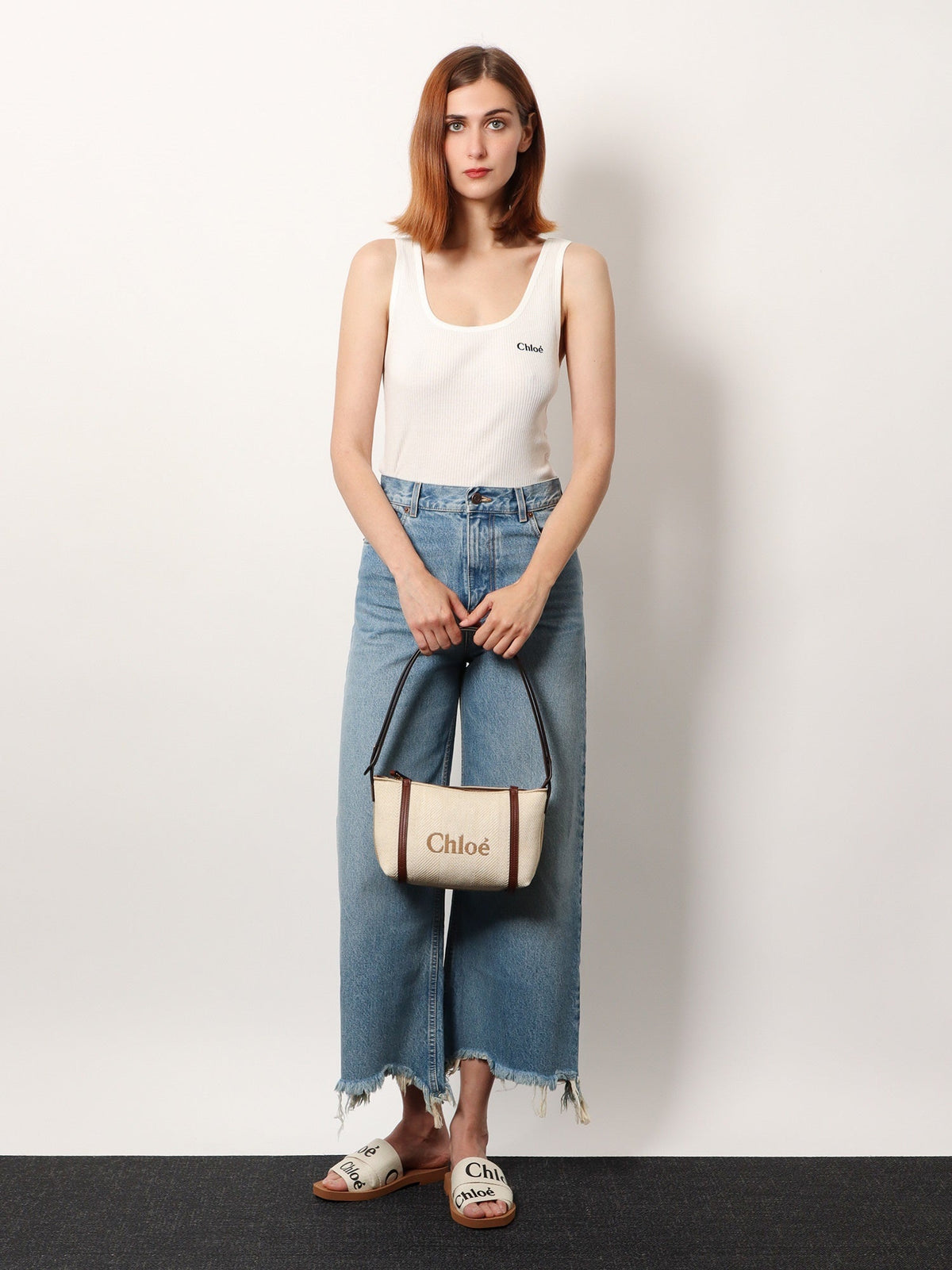 Chloé Ribbed cotton tank top - White