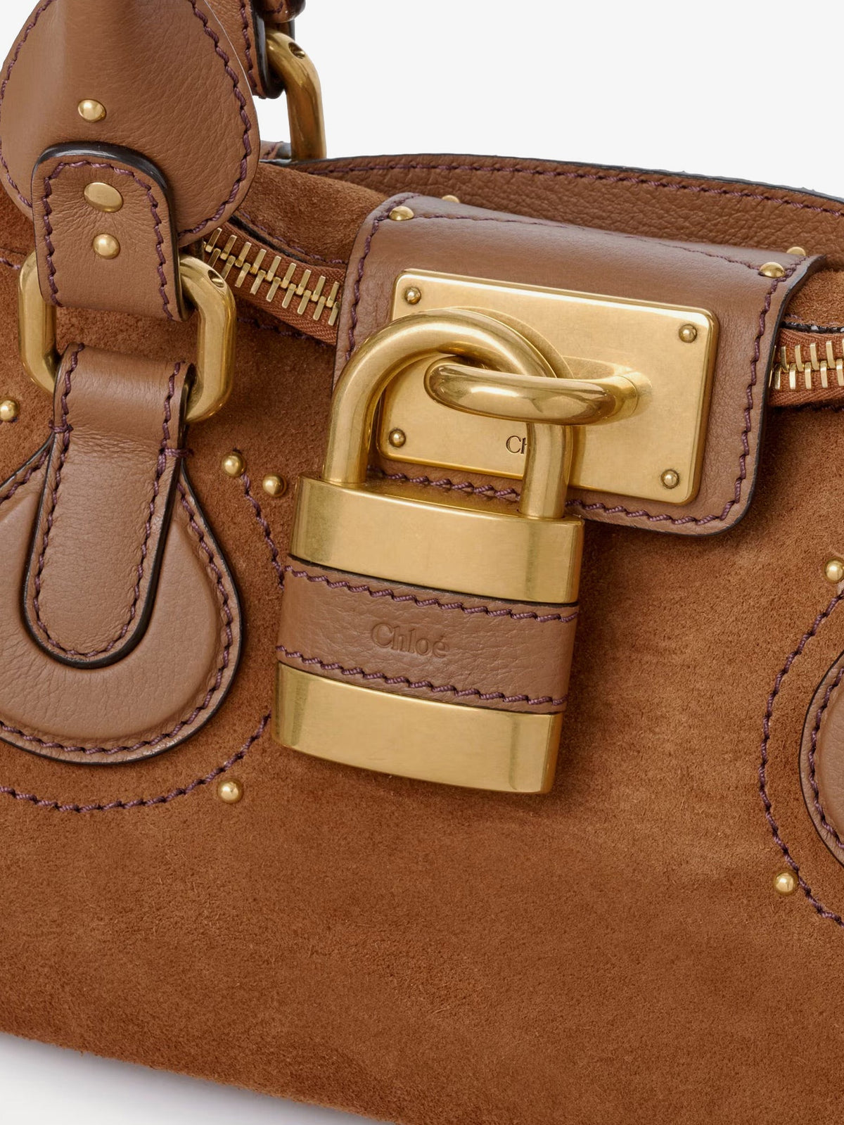 Chloé Paddington suede shoulder bag - Vintage Brown
