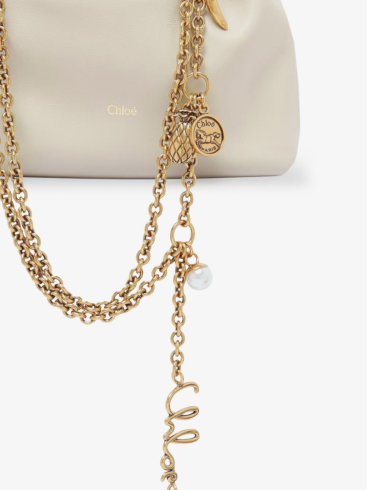 Chloé Chloé Icons Mini leather crossbody bag - Cloudy Cream