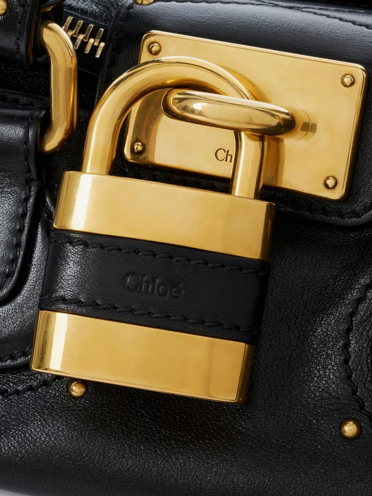 Chloé Paddington Small Leather Handbag - Black