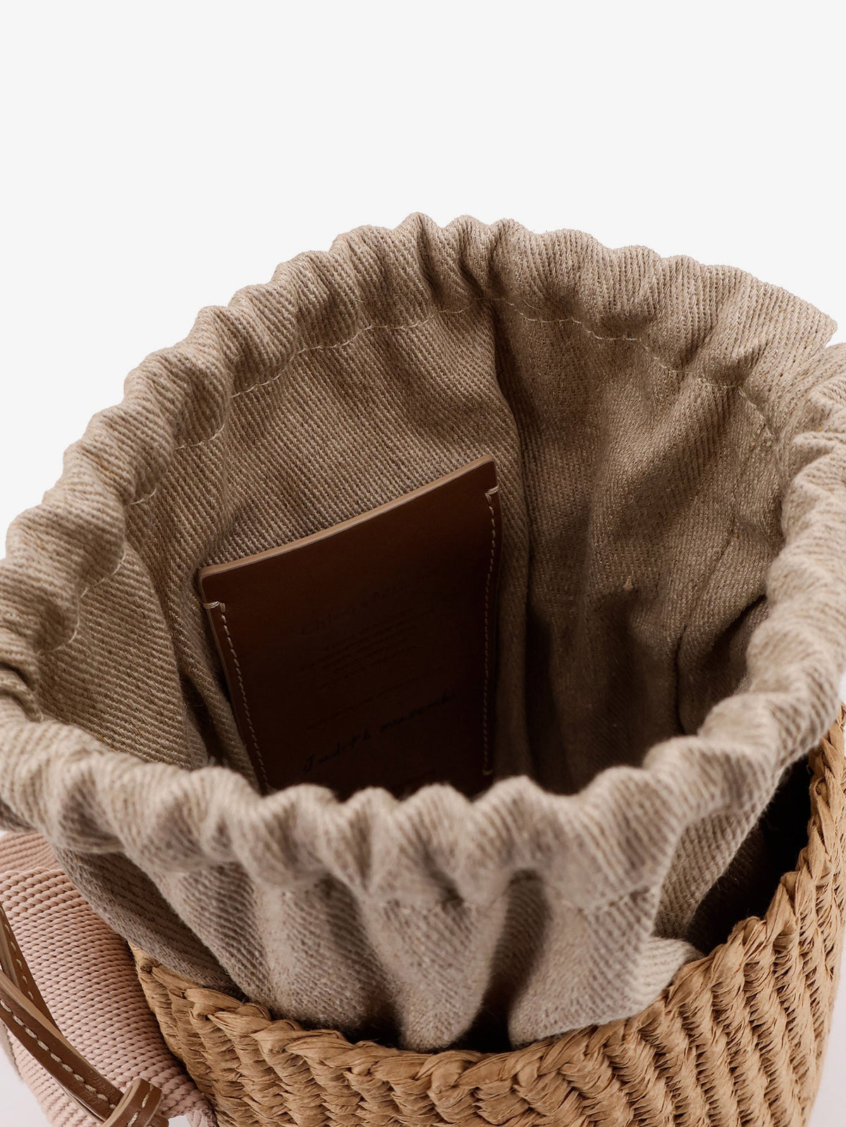 Chloé Woody raffia bucket bag - Blushy Beige