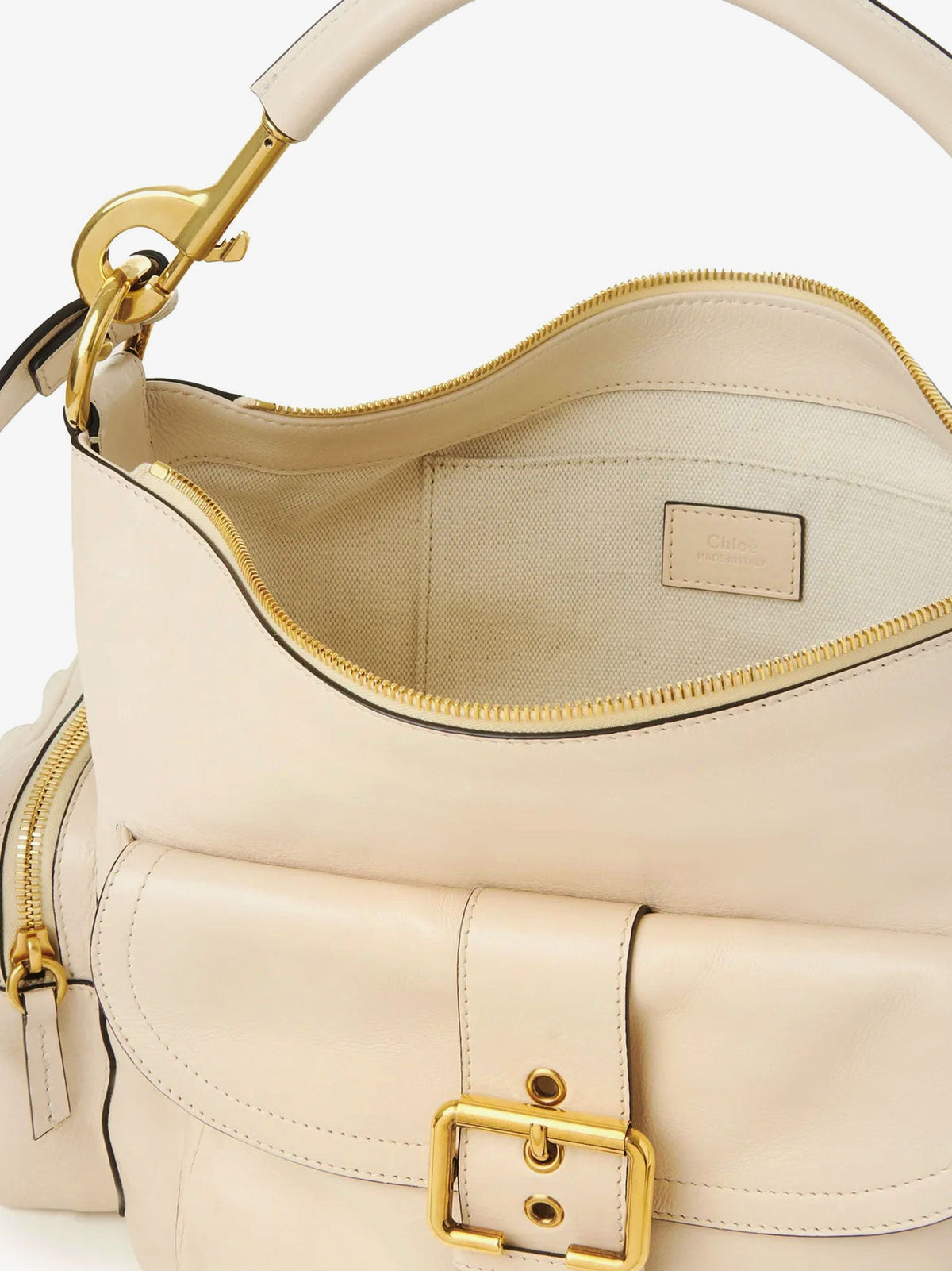 Chloé Medium Double Carry leather shoulder bag - Sweet Beige