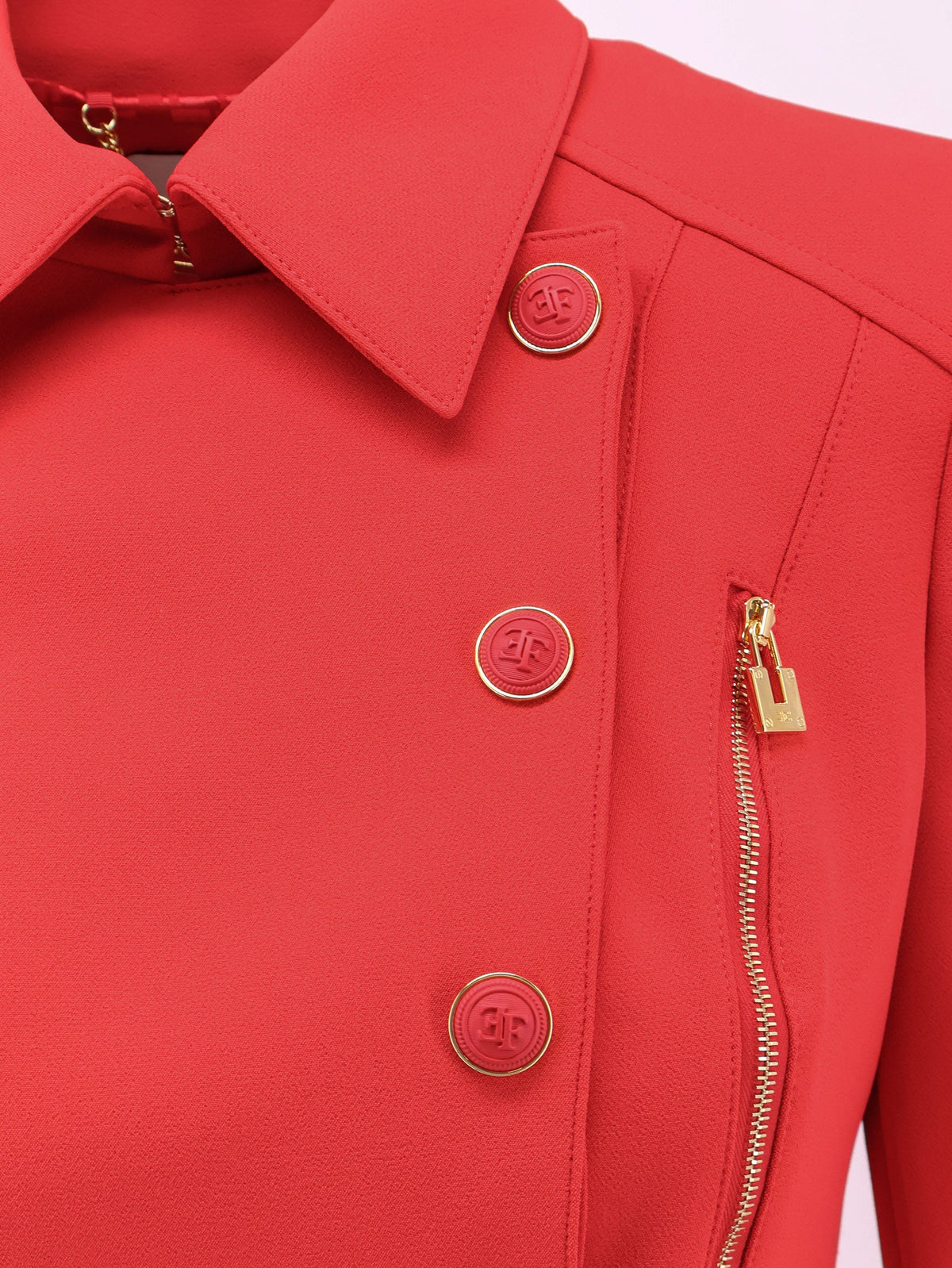 Elisabetta Franchi Cropped Blazer with buttons - Red