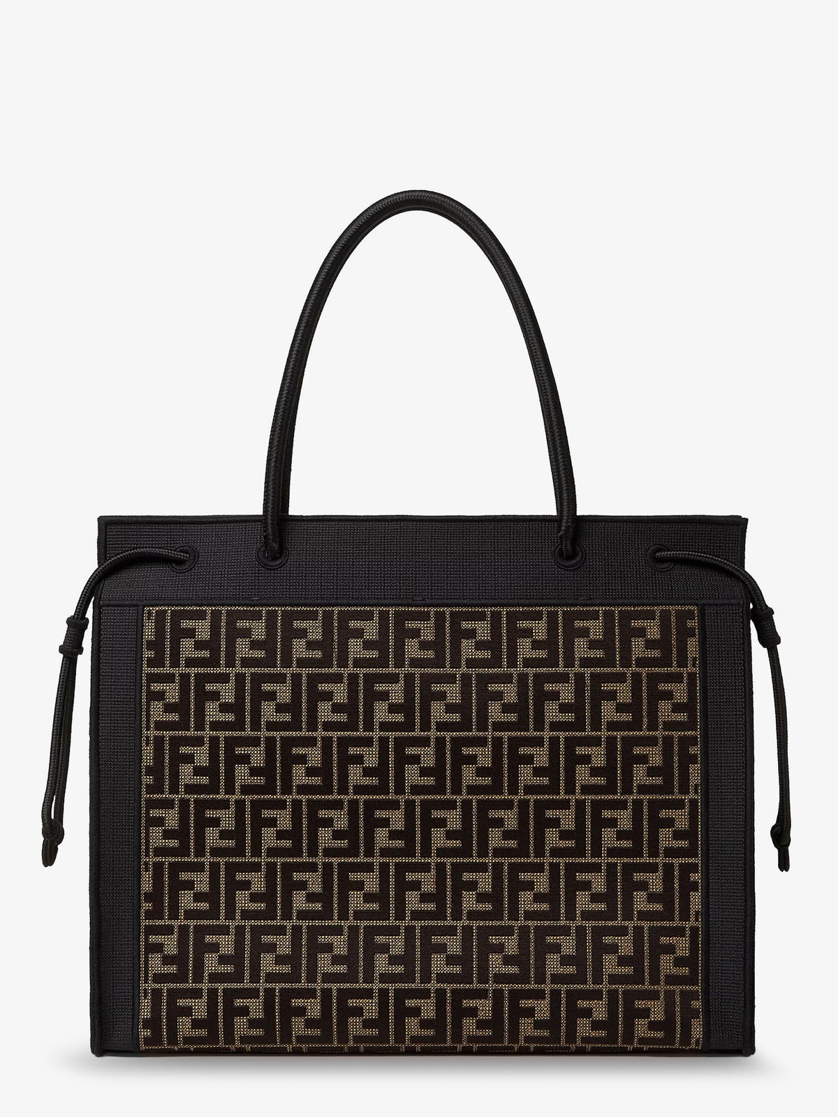 Fendi Magic Shopper bag in FF fabric with embroidered logo on the front - Tabaccomoro