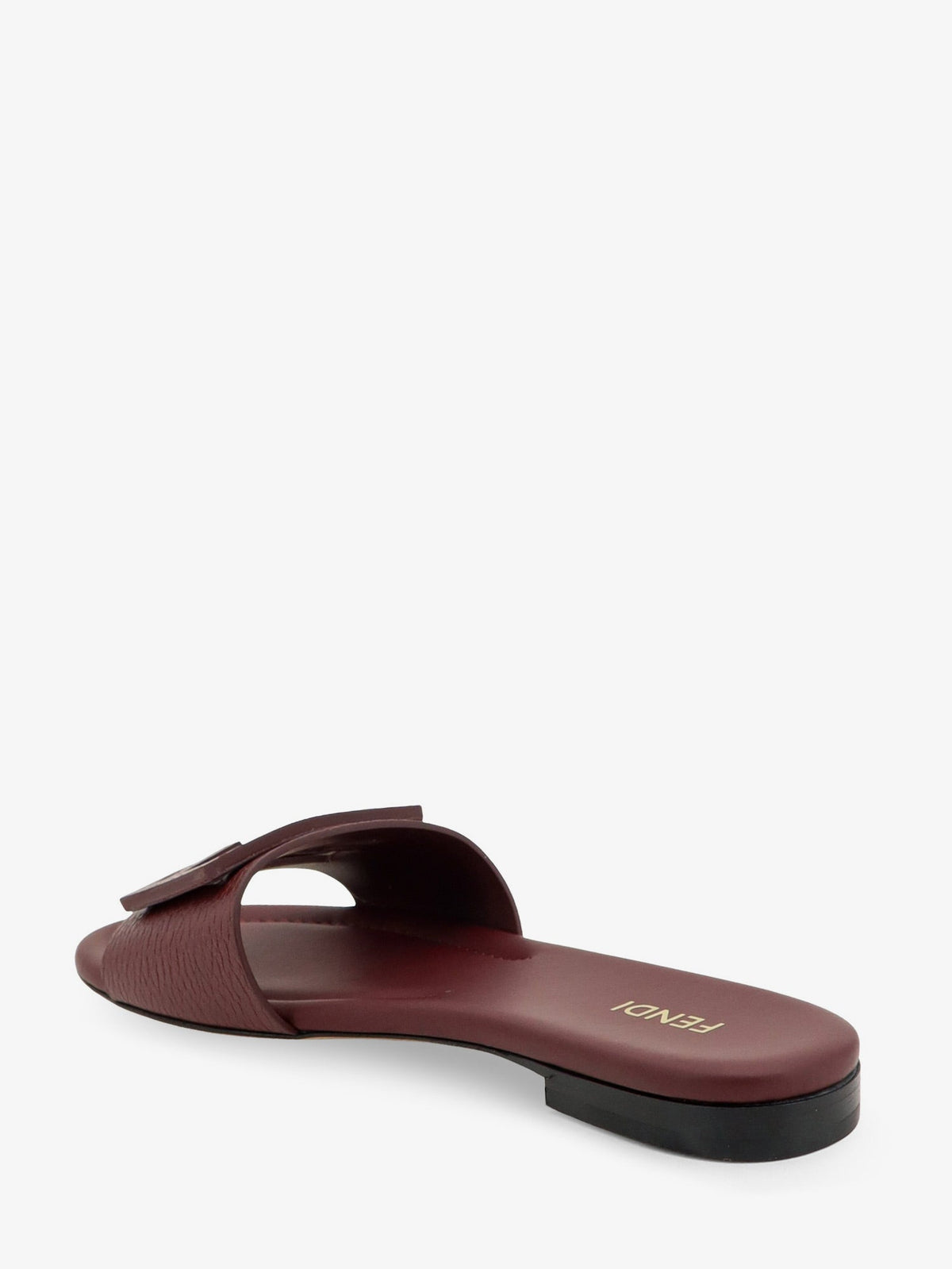 Fendi Leather Tube Sandals - Bordeaux