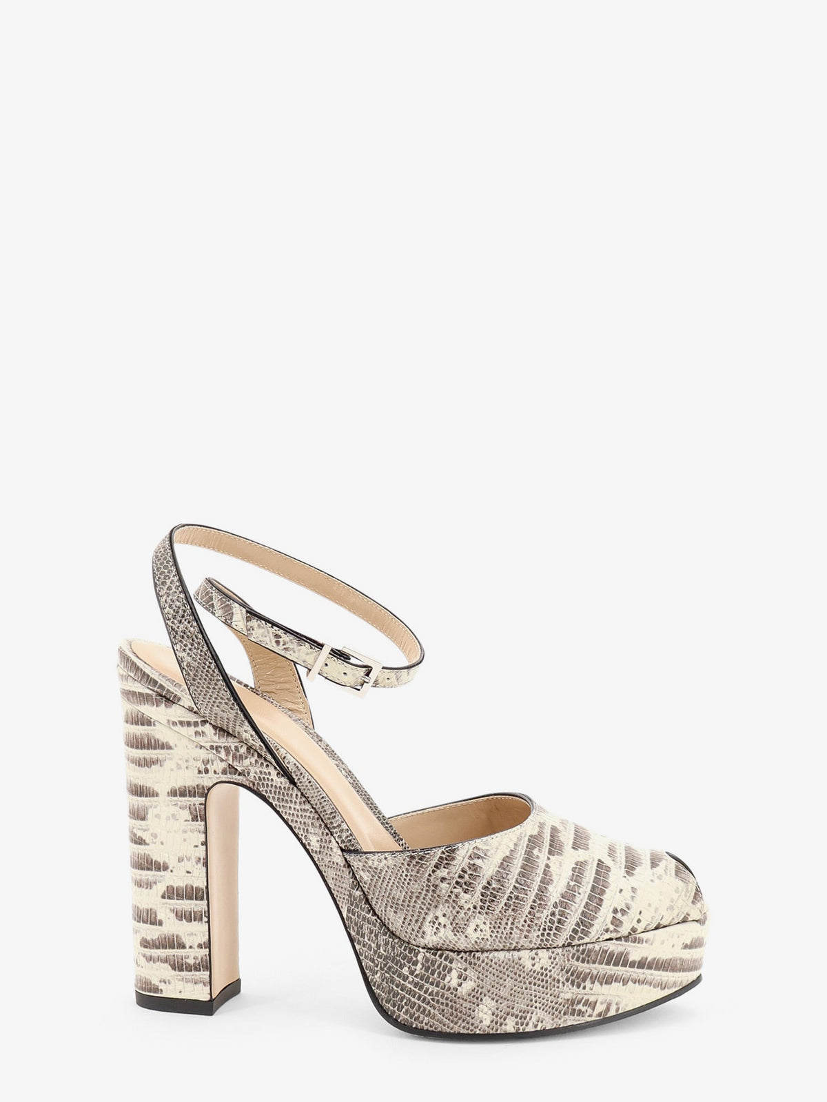 Fendi Fendi After 9 leather sandals with tejus print - Pergamenachiaro