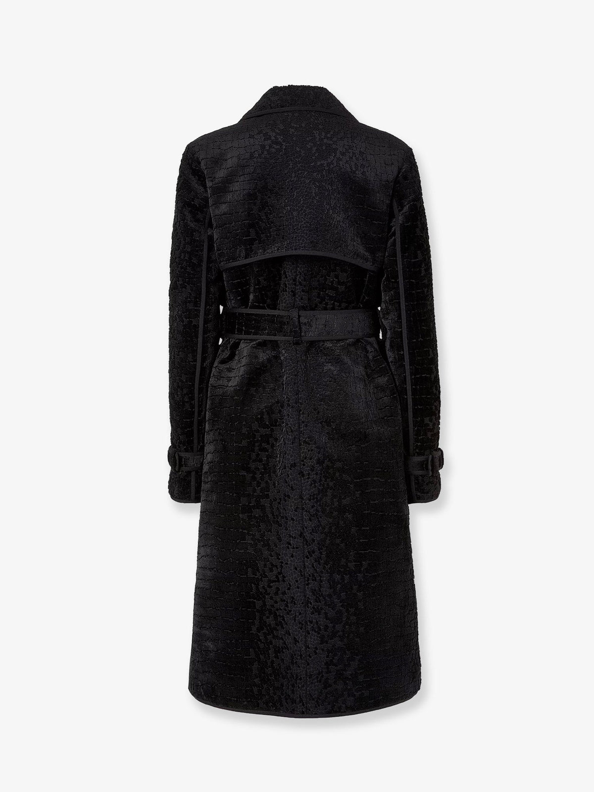 Fendi Jacquard velvet coat with aniaml print - Nero