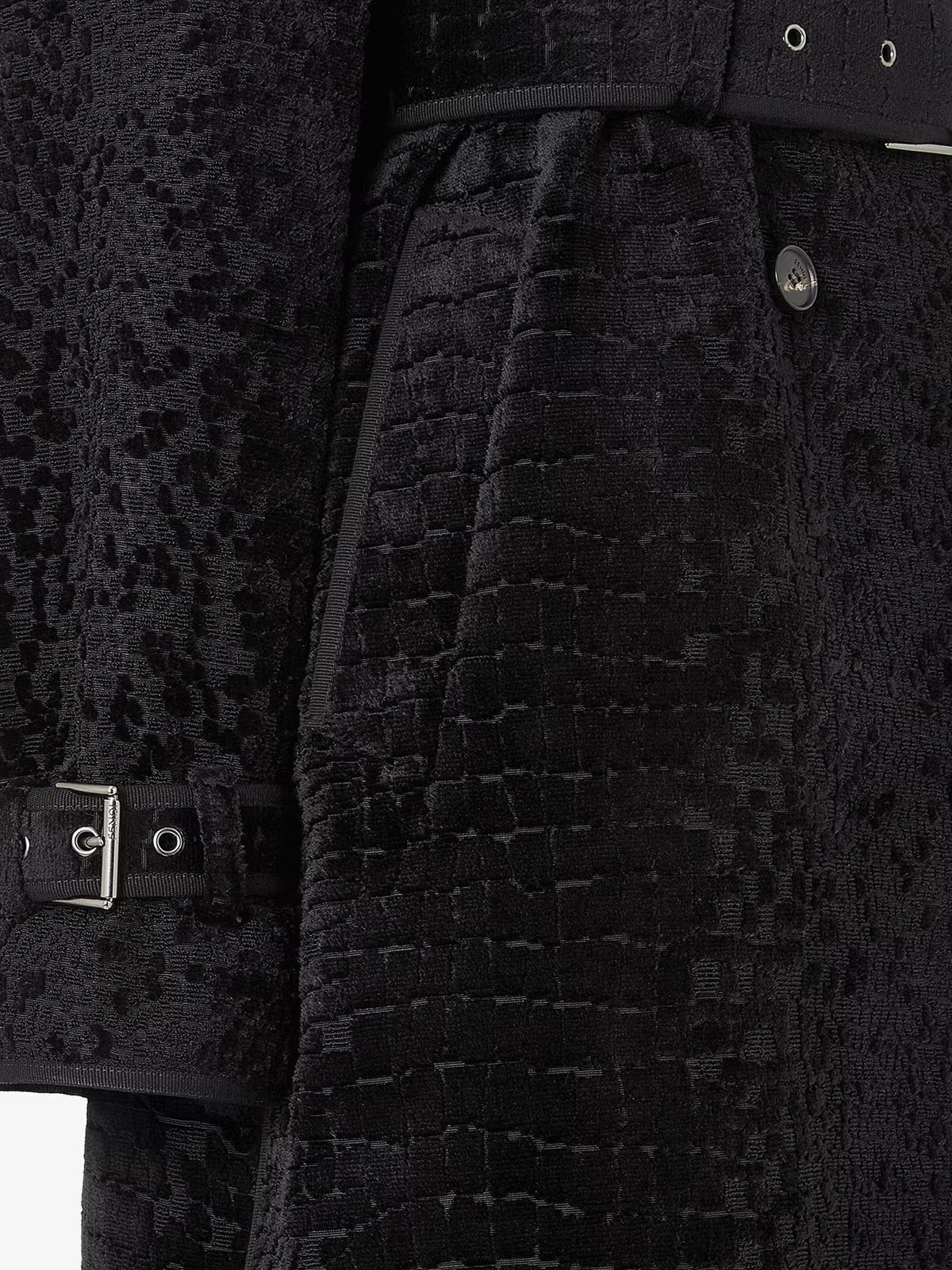 Fendi Jacquard velvet coat with aniaml print - Nero