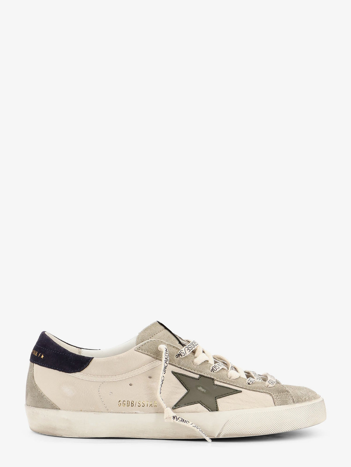 Golden Goose Deluxe Brand Super-star leather and suede sneakers with iconic side logo - Creamgreyolive Greendark Blue