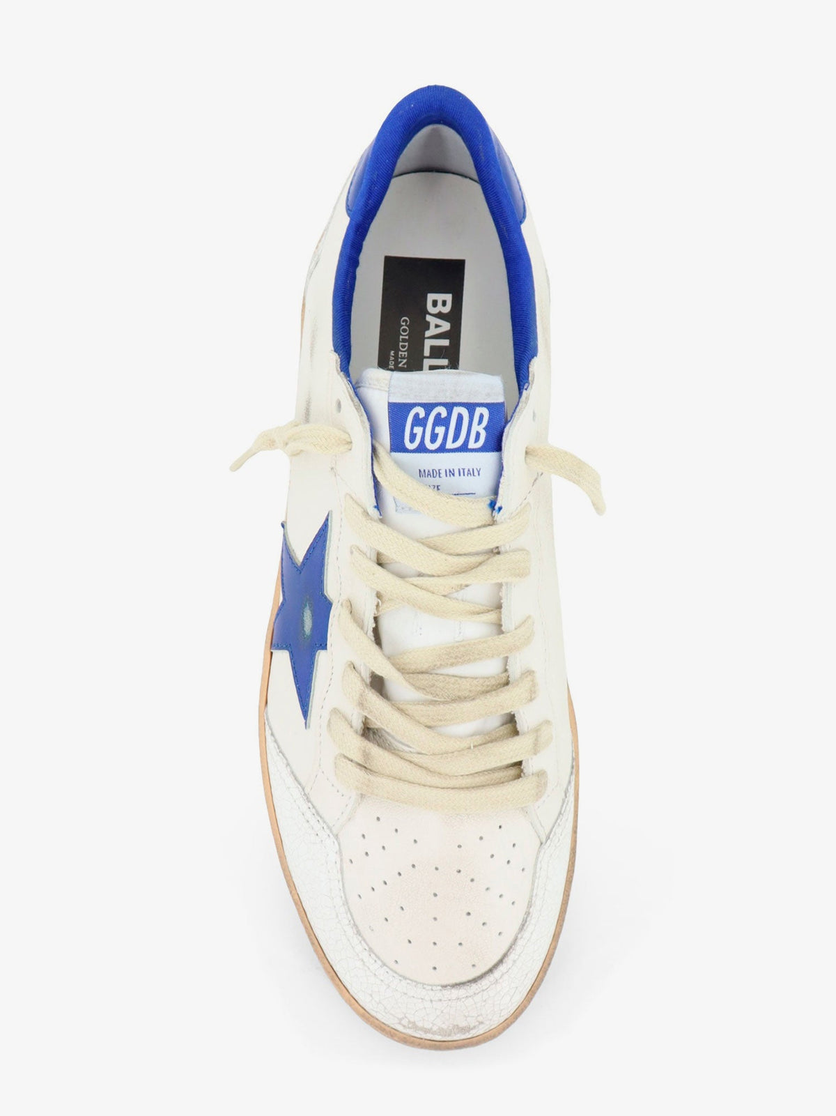 Golden Goose Ballstar leather sneakers with iconic side logo - Whitebluette