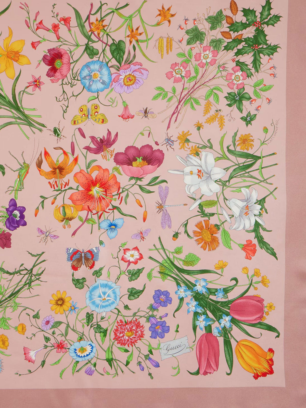 Gucci Gucci Flora silk foulard - Mauvepink