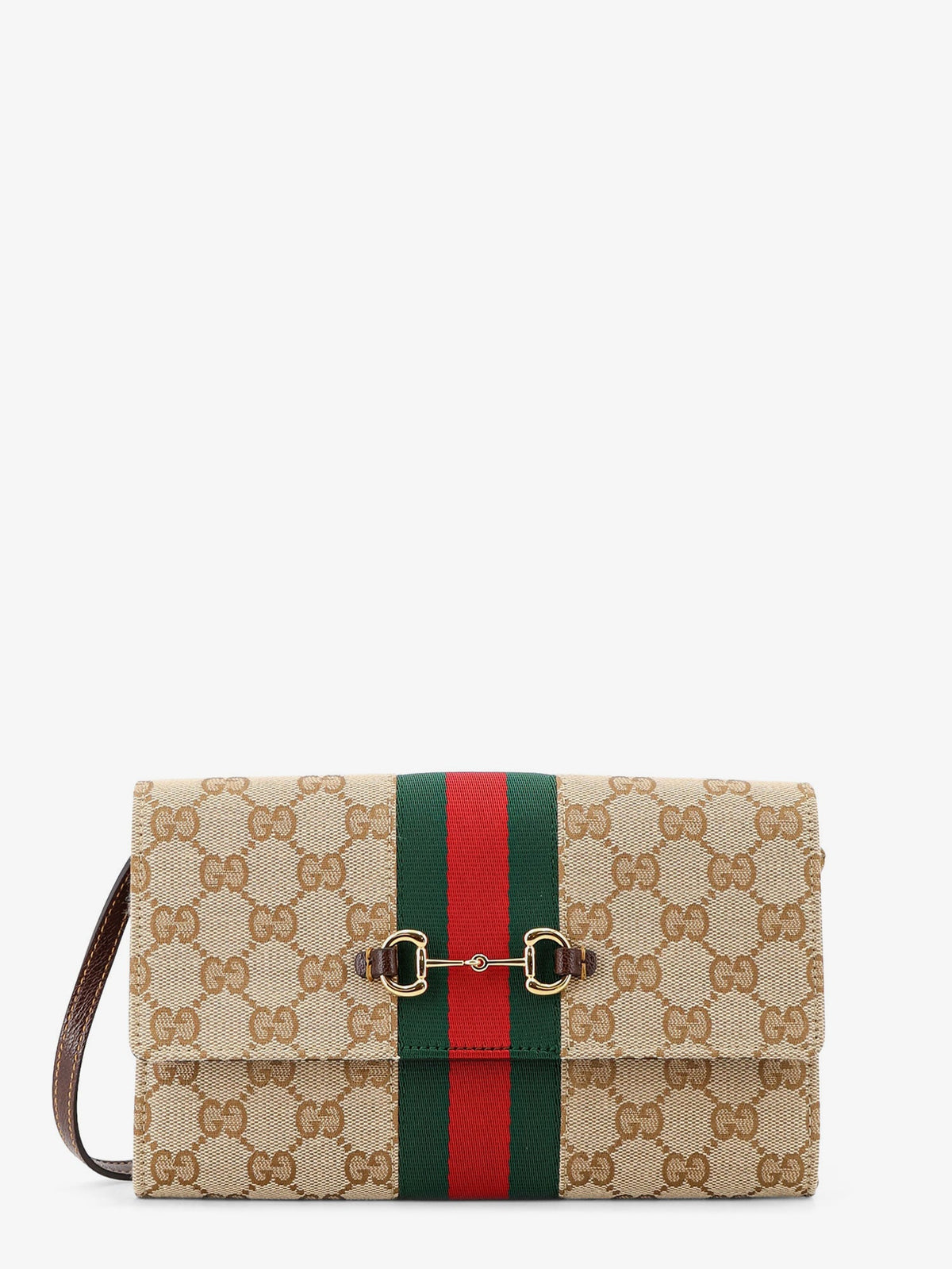 Gucci Gucci Horsebit Web GG fabric wallet - Beige