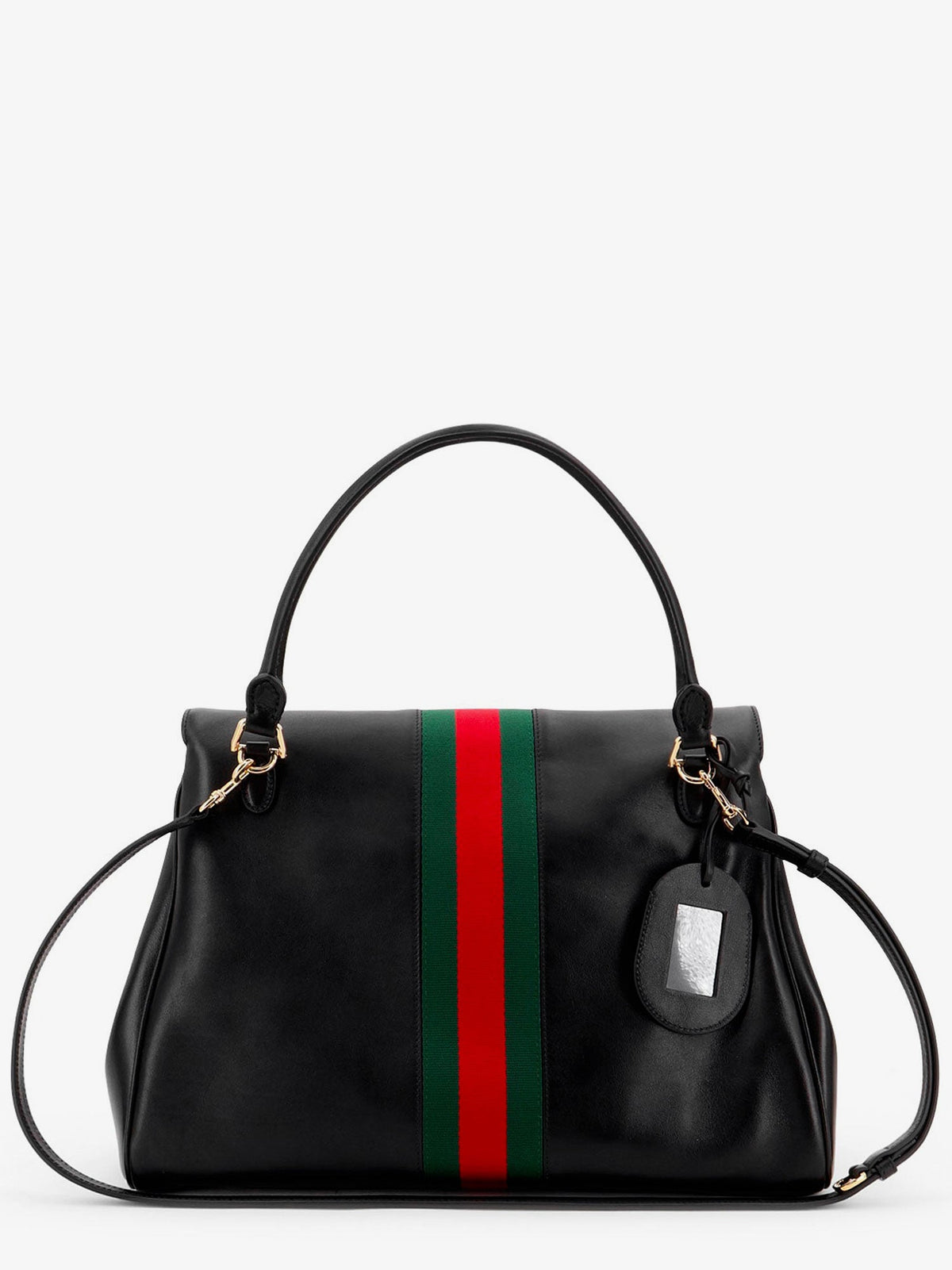 Gucci Paparazzo leather handbag with iconic metal Horsebit - Black