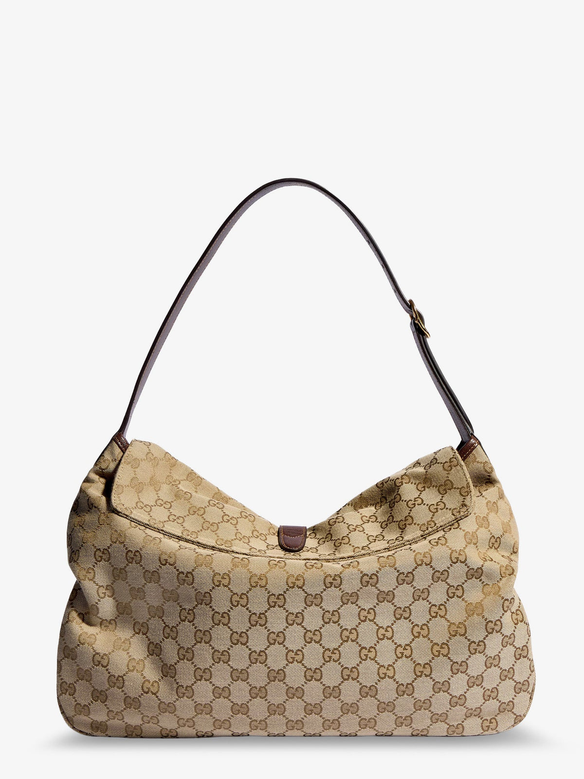 Gucci Jackie Flap GG canvas shouder bag - Sandbrown