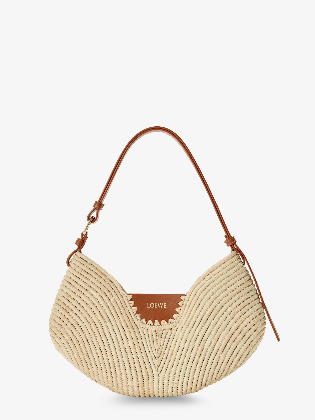Loewe Paula's Ibiza-Swing leather and raffia shoulder bag - Naturaltan