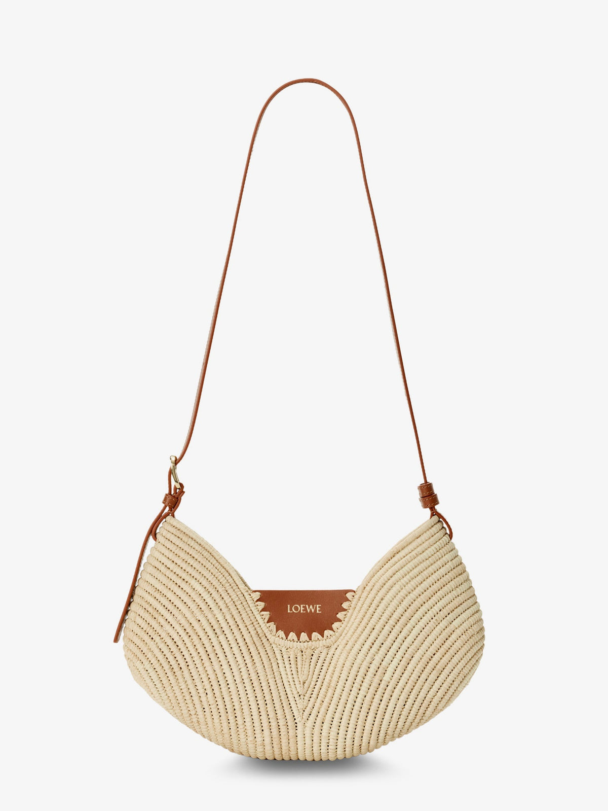 Loewe Paula's Ibiza-Swing leather and raffia shoulder bag - Naturaltan