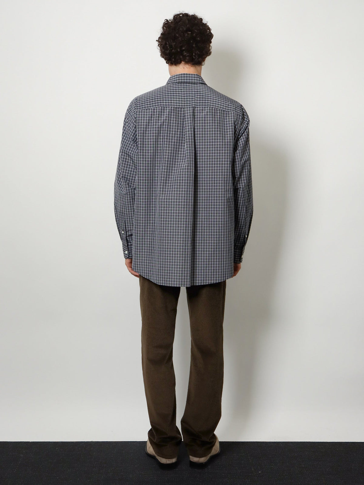 Loewe Technical cotton shirt with all-over check pattern - Black/White