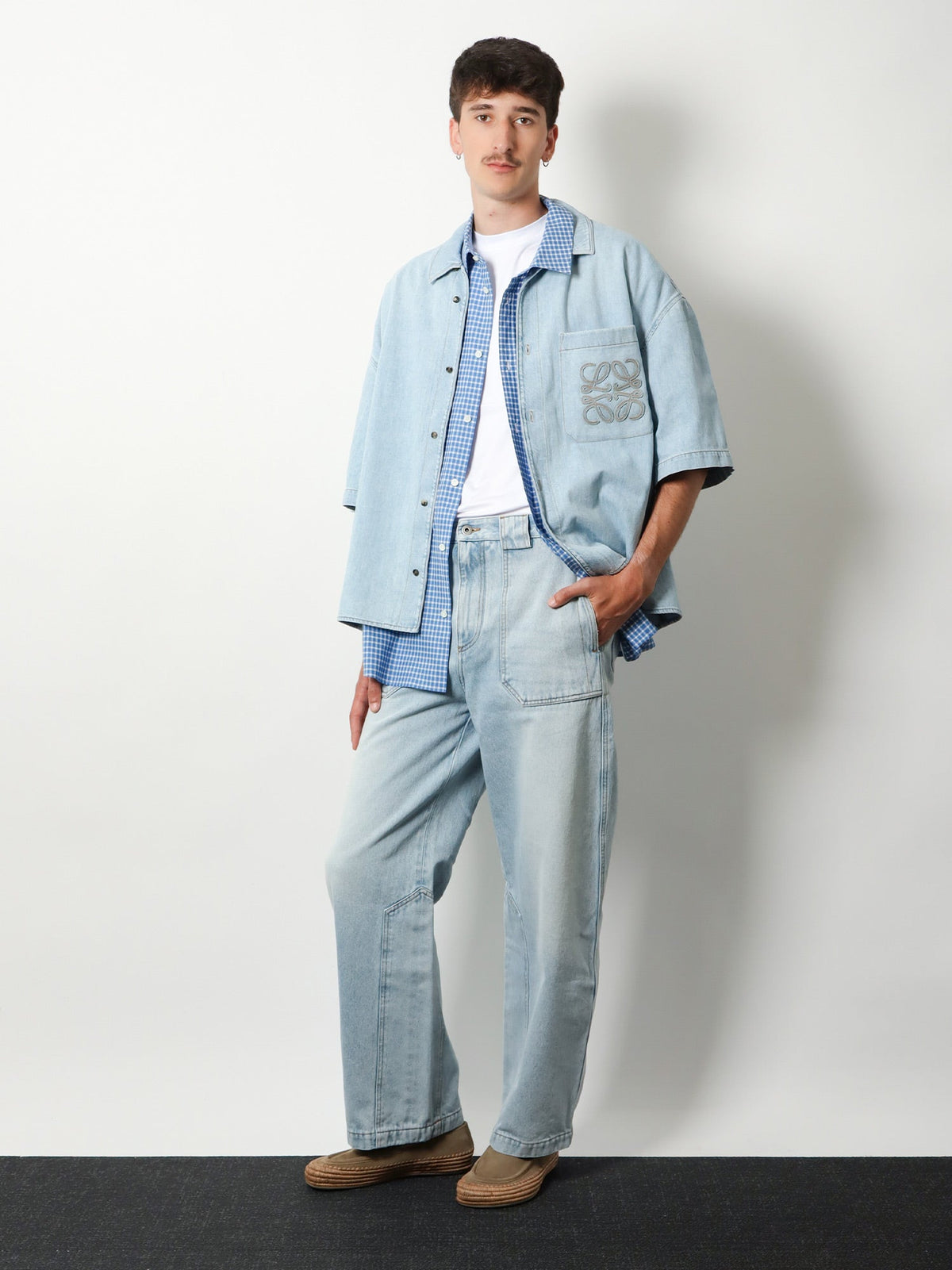 Loewe Paula's Ibiza madras cotton shirt - Bluewhite