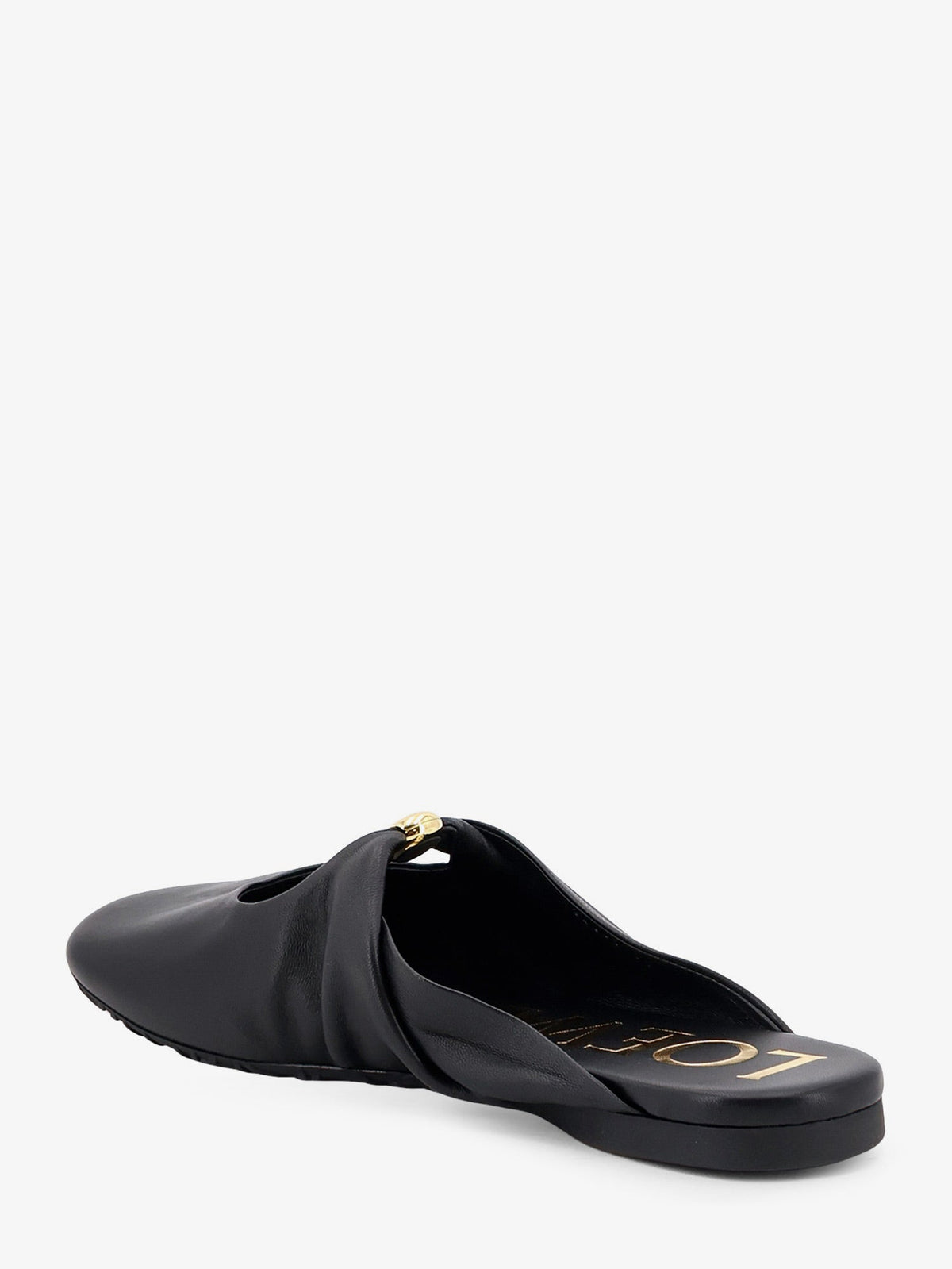 Loewe Pebble Soft low leather sandals - Black