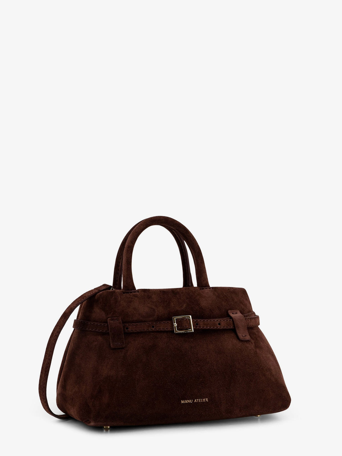 Manu Atelier Le Cambon 25 suede handbag - Deep Brown