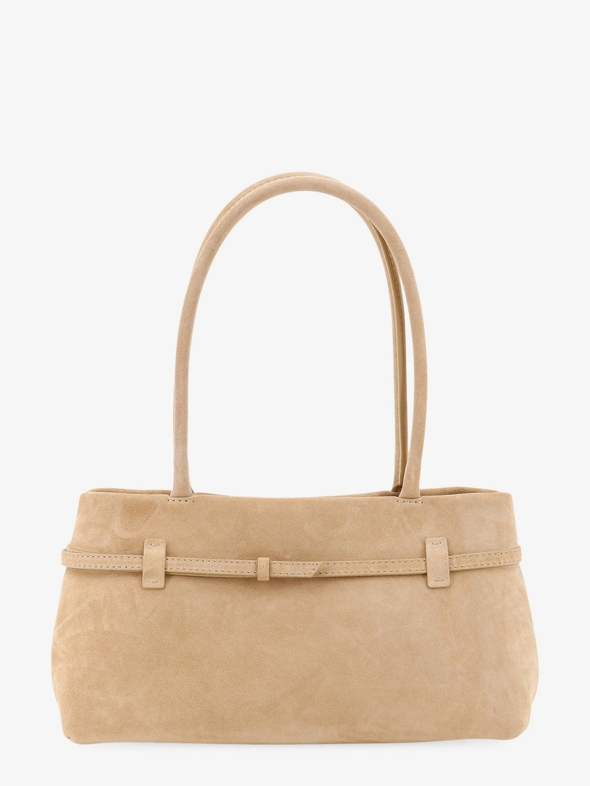Manu Atelier Le Cambon East West suede shoulder bag - Cachemire