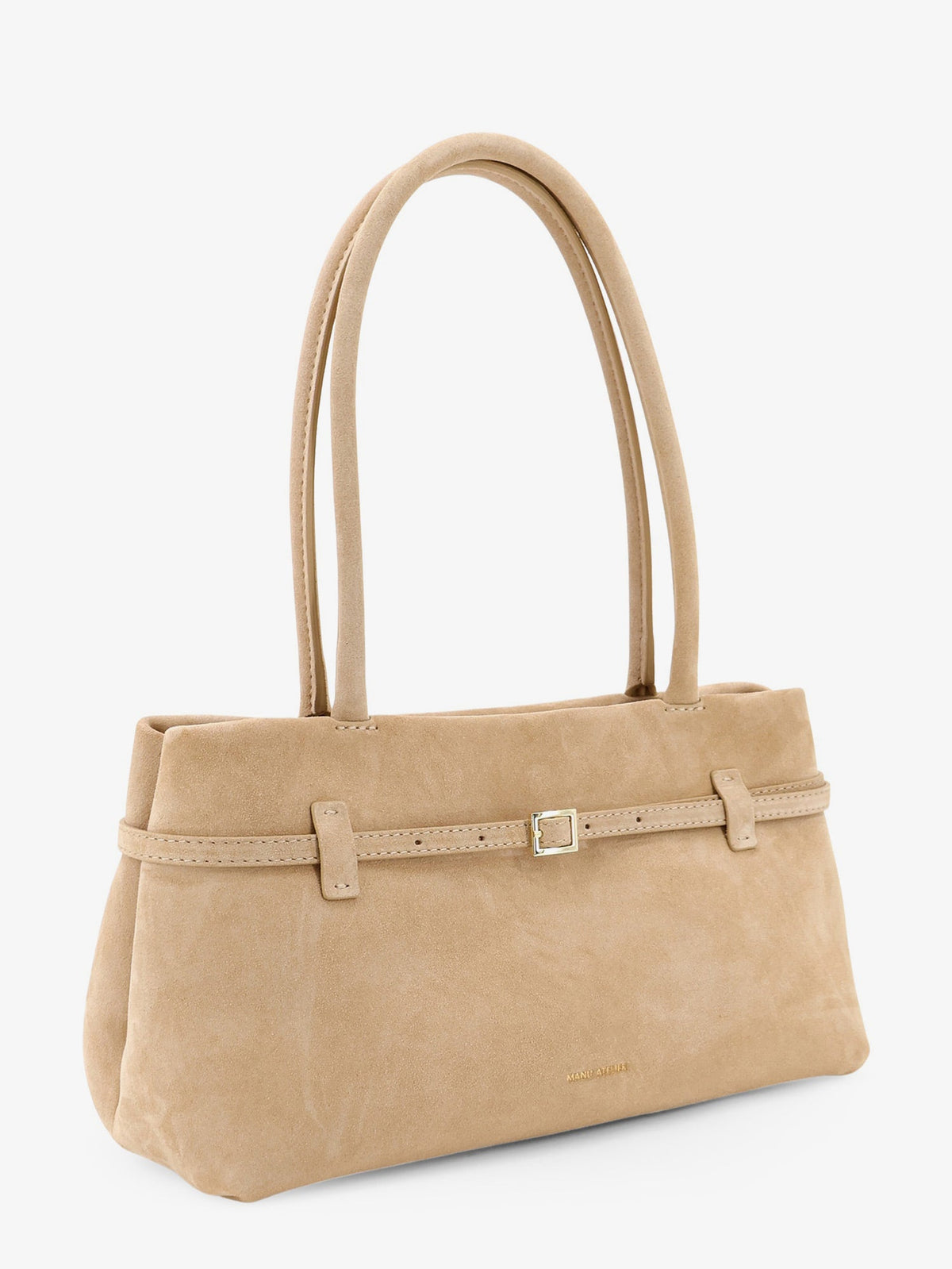 Manu Atelier Le Cambon East West suede shoulder bag - Cachemire